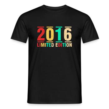 Cadeau anniversaire 2016 Édition Limitée 2016 - T-shirt homme - noir - Devant - AI Model Male 178 light (178cm)