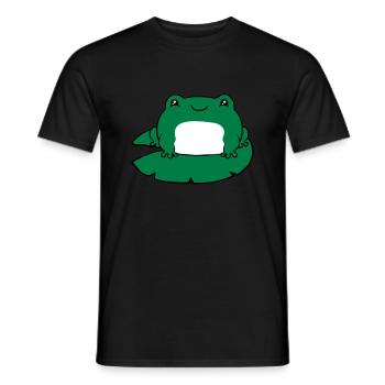 Frosch auf Seerose - Männer T-Shirt - Schwarz - Vorne - AI Model Male 178 light (178cm)