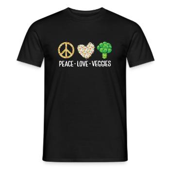 Paix Amour Légumes Végétalien Drôle Véganisme - T-shirt homme - noir - Devant - AI Model Male 178 light (178cm)