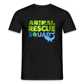 Animal Rescue Squad Funny Quote Animal Welfare - Men's T-Shirt - black - Front - AI Model Male 178 light (178cm)