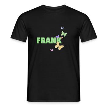 Vorname Frank mit Schmetterlingen - Männer T-Shirt - Schwarz - Vorne - AI Model Male 178 light (178cm)