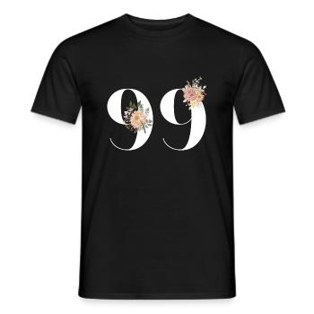 99th Anniversary Flowers (Gift of 99 years) - Men's T-Shirt - black - Front - AI Model Male 178 light (178cm)