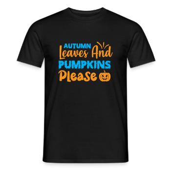 Autumn leaves and pumpkins please - halloween - T-shirt homme - noir - Devant - AI Model Male 178 light (178cm)