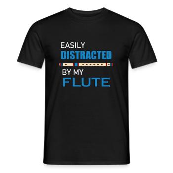 Flute Player Funny Sayig Classic Orchestra Flutist - Men's T-Shirt - black - Front - AI Model Male 178 light (178cm)