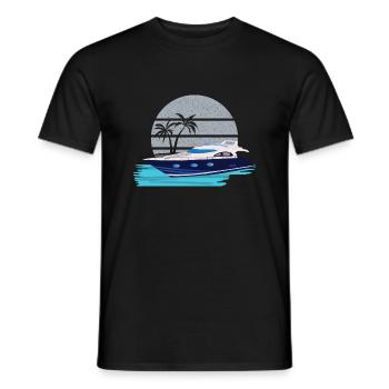Boat licence - Men's T-Shirt - black - Front - AI Model Male 178 light (178cm)