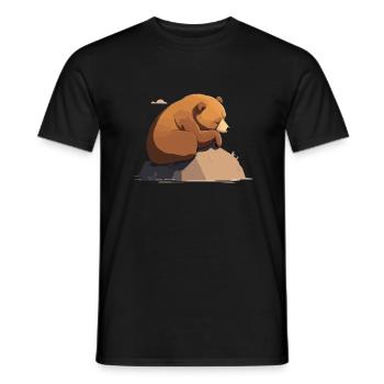 Papa ours fait sa sieste - T-shirt homme - noir - Devant - AI Model Male 178 light (178cm)