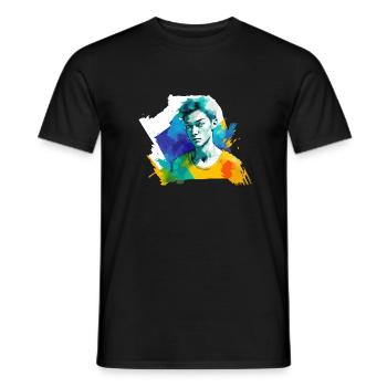 Aquarelles d’un garçon - T-shirt homme - noir - Devant - AI Model Male 178 light (178cm)