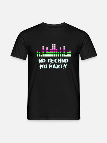 Kein Techno, kein Party-Rave-Spruch - Männer T-Shirt - Schwarz