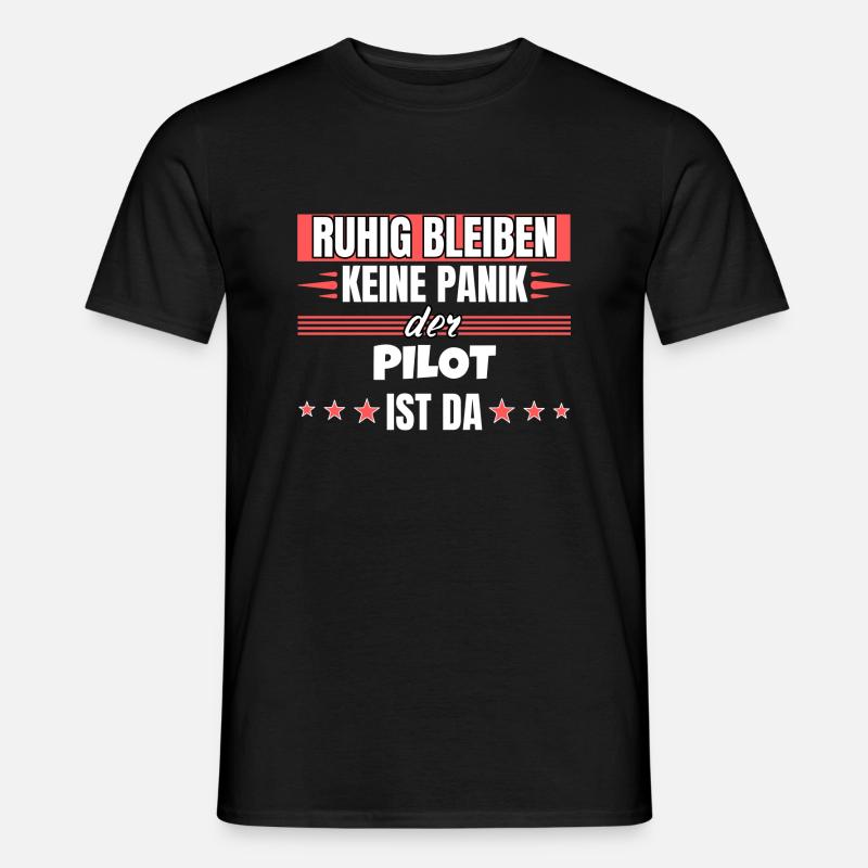 Ruhig bleiben ich bin Pilot - Männer T-Shirt - Schwarz