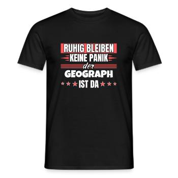 Ruhig bleiben ich bin Geograph - Männer T-Shirt - Schwarz - Vorne - AI Model Male 178 light (178cm)