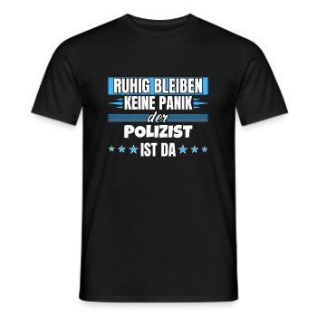 Ruhig bleiben ich bin Polizist - Männer T-Shirt - Schwarz - Vorne - AI Model Male 178 light (178cm)