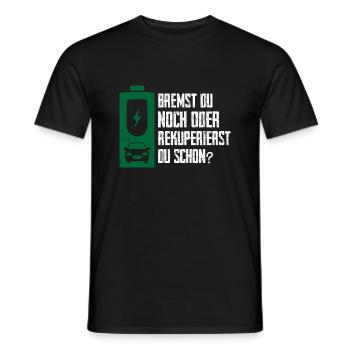 Bremst du Noch Oder Rekuperierst Du Schon? - Männer T-Shirt - Schwarz - Vorne - AI Model Male 178 light (178cm)