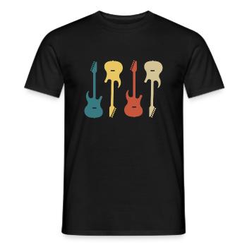 guitare rétro vintage - T-shirt homme - noir - Devant - AI Model Male 178 light (178cm)