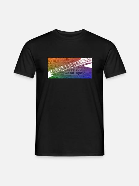 Griffbrett mit Texten - Männer T-Shirt - Schwarz