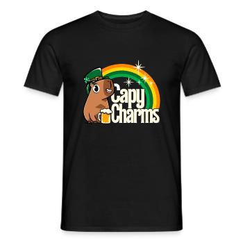 St. Patrick's Day - Capy rainbow charms - Men's T-Shirt - black - Front - AI Model Male 178 light (178cm)