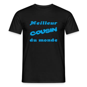 Meilleur cousin du monde - T-shirt homme - noir - Devant - AI Model Male 178 light (178cm)
