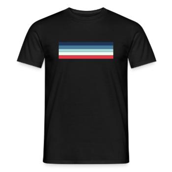 Retro Streifen Design in Vintage Farben - Männer T-Shirt - Schwarz - Vorne - AI Model Male 178 light (178cm)