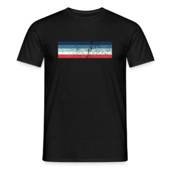 Grunge Stripe Design in Vintage Colors - Men's T-Shirt - black - Front - AI Model Male 178 light (178cm)