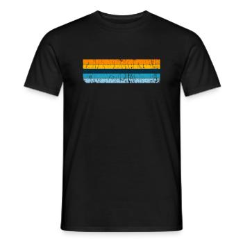 Grunge Stripe Design in Vintage Colors - Men's T-Shirt - black - Front - AI Model Male 178 light (178cm)