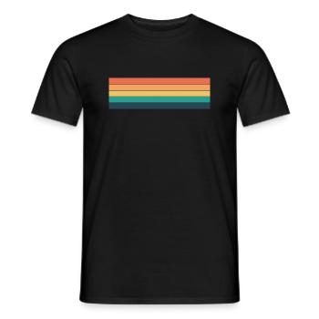 Retro Streifen Design in Vintage Farben - Männer T-Shirt - Schwarz - Vorne - AI Model Male 178 light (178cm)