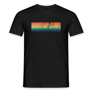 Grunge Stripe Design in Vintage Colors - Men's T-Shirt - black - Front - AI Model Male 178 light (178cm)