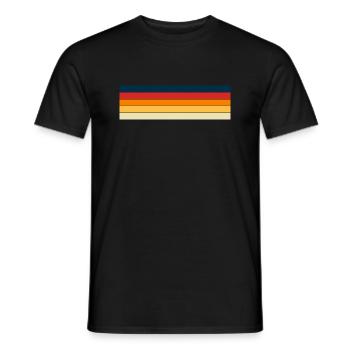 Retro Streifen Design in Vintage Farben - Männer T-Shirt - Schwarz - Vorne - AI Model Male 178 light (178cm)