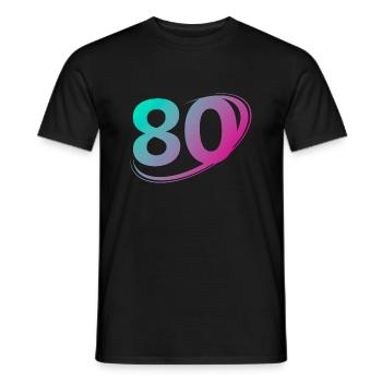 Number 80 multicolor - Men's T-Shirt - black - Front - AI Model Male 178 light (178cm)