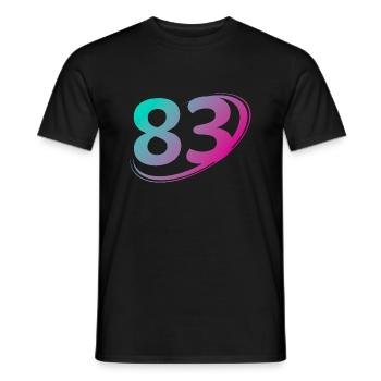 Number 83 multicolor - Men's T-Shirt - black - Front - AI Model Male 178 light (178cm)