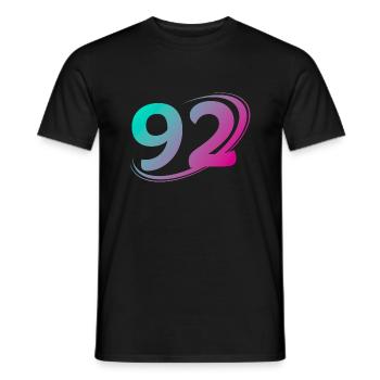 Number 92 multicolor - Men's T-Shirt - black - Front - AI Model Male 178 light (178cm)
