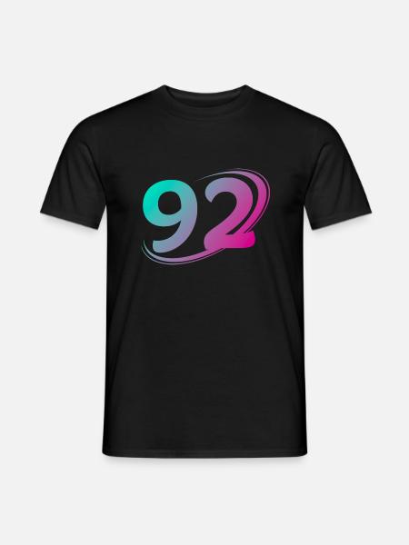 Nummer 92 mehrfarbig - Männer T-Shirt - Schwarz