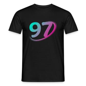 Numéro 97 multicolore - T-shirt homme - noir - Devant - AI Model Male 178 light (178cm)