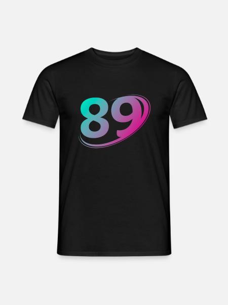 Nummer 89 mehrfarbig - Männer T-Shirt - Schwarz