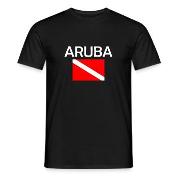 Aruba Diver Down Flag - Plongée sous-marine - Plongée sous-marine - Tauchen - T-shirt homme - noir - Devant - AI Model Male 178 light (178cm)