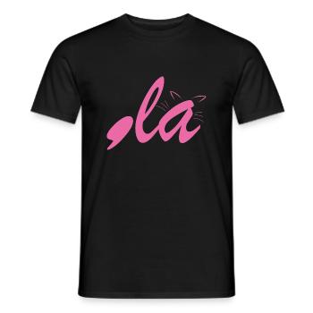Cute Cat Lady Comma + La - Men's T-Shirt - black - Front - AI Model Male 178 light (178cm)