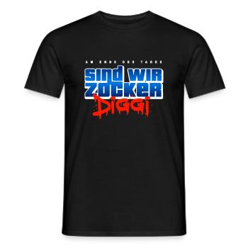 Wir sind alles Zocker Diggi - Das Original - Männer T-Shirt - Schwarz - Vorne - AI Model Male 178 light (178cm)