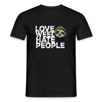 Love Weed Hate People - Männer T-Shirt - Schwarz - Vorne - AI Model Male 178 light (178cm)