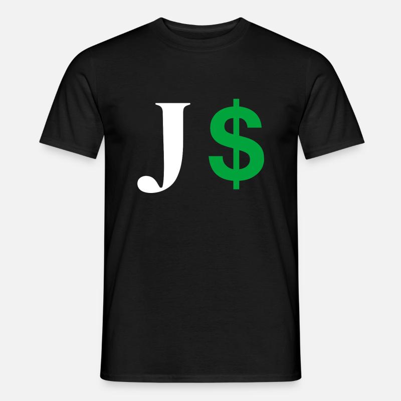 Buchstabe j Dollar - Männer T-Shirt - Schwarz