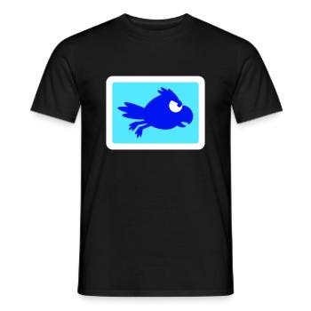 Raven Bird Flies Fast Funny Comic Humor Logo - Men's T-Shirt - black - Front - AI Model Male 178 light (178cm)