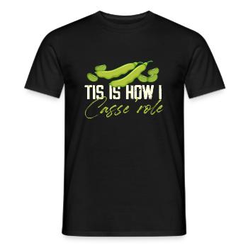Conception amusante de haricots cocotte - T-shirt homme - noir - Devant - AI Model Male 178 light (178cm)