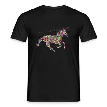 Rainbow Unicorn Sparkles - Men's T-Shirt - black - Front - AI Model Male 178 light (178cm)
