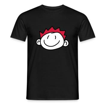 gesicht kopf kind gemalt kritzel comic cartoon jun - Männer T-Shirt - Schwarz - Vorne - AI Model Male 178 light (178cm)