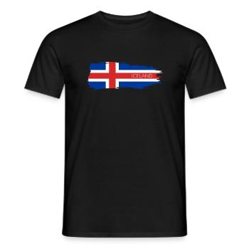 Iceland flag - Men's T-Shirt - black - Front - AI Model Male 178 light (178cm)