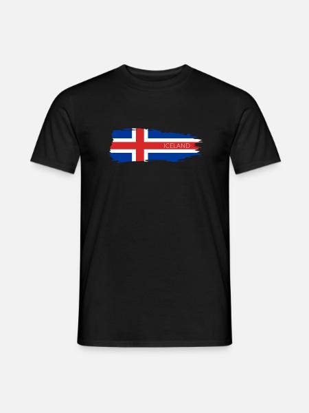 Iceland flag - Men's T-Shirt - black