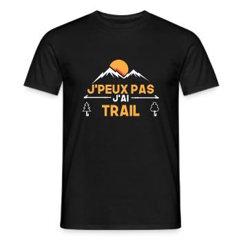 j'peux pas j'ai trail - T-shirt homme - noir - Devant - AI Model Male 178 light (178cm)
