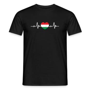 Ungarn Herz Ungarische Flagge Retro - Männer T-Shirt - Schwarz - Vorne - AI Model Male 178 light (178cm)