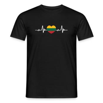 Lithuania Heart Lithuanian Flag - Men's T-Shirt - black - Front - AI Model Male 178 light (178cm)