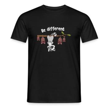 Be Different Sei Anders Waschbär mit Fledermäusen - Männer T-Shirt - Schwarz - Vorne - AI Model Male 178 light (178cm)