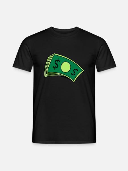 Piles d’argent de billets - T-shirt homme - noir