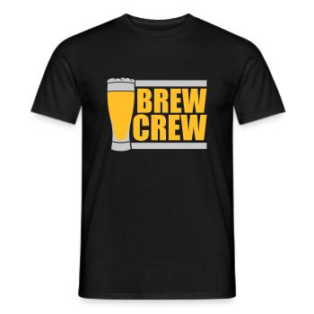 Brew Crew Bierglas Spruch - Männer T-Shirt - Schwarz - Vorne - AI Model Male 178 light (178cm)