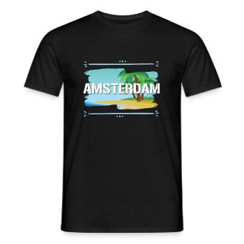 Amsterdam - T-shirt homme - noir - Devant - AI Model Male 178 light (178cm)
